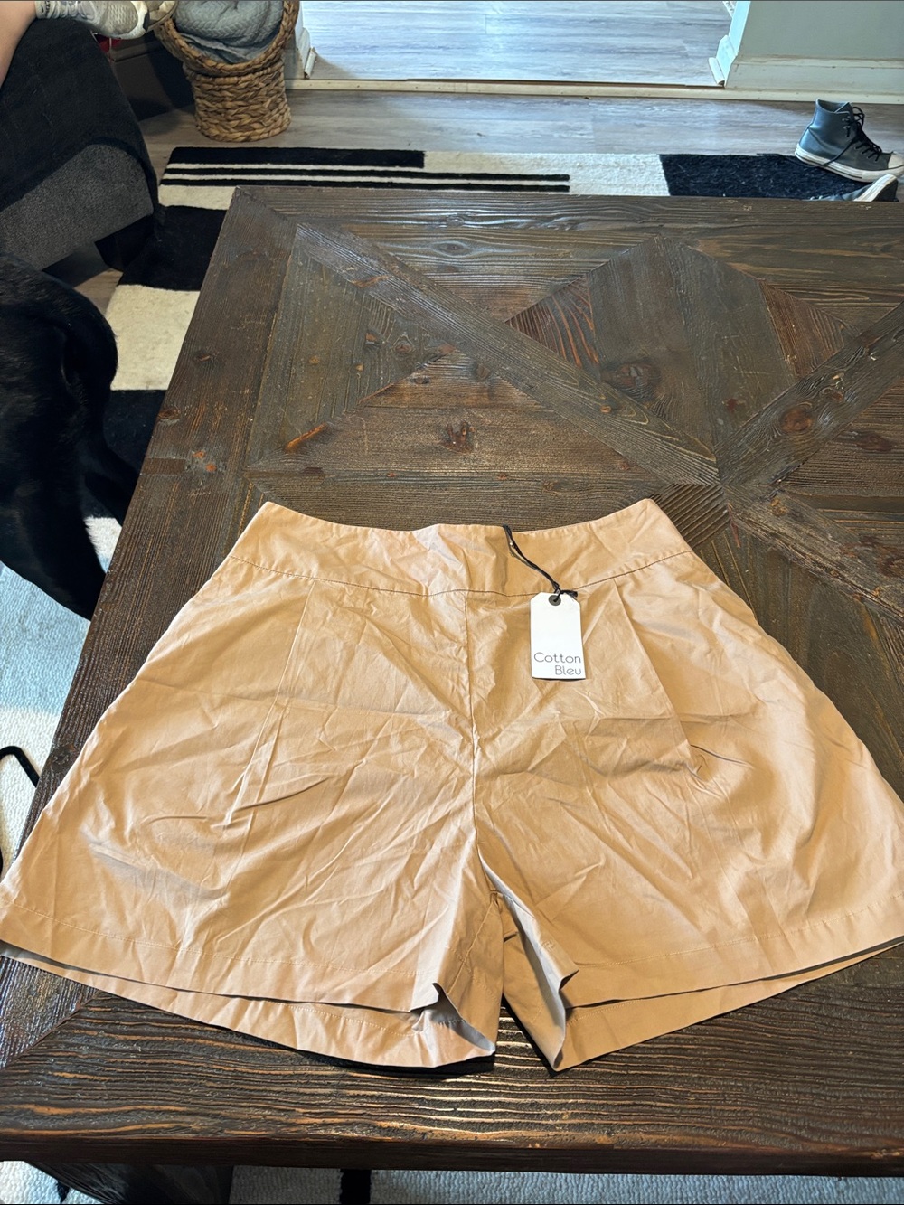 Cotton Bleu Women's Tan High-Waist Bermuda Shorts